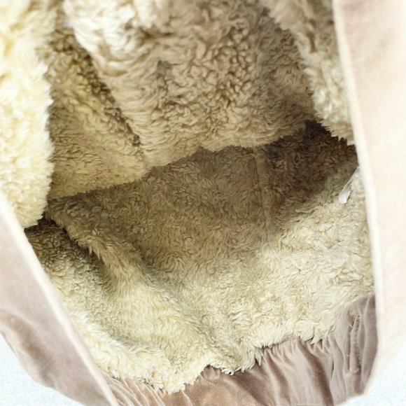 GAP y2k Brown Velour Penny Lane Velour Sherpa Jacket Womens Size Medium Utility - Picture 6 of 9